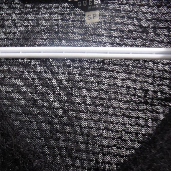 GUESS JEANS black long sleeve fuzzy sweater NWOT - Picture 6 of 6